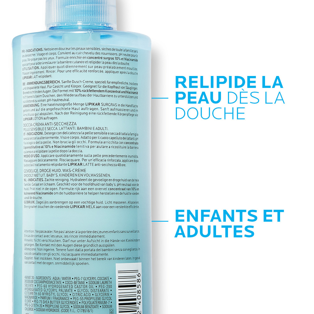 La Roche-Posay Lipikar Surgras Douche Crème 400 ml