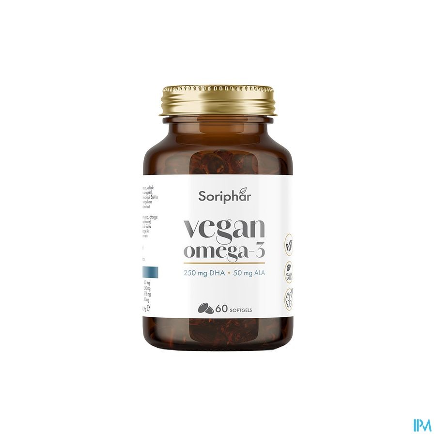 Soria Vegan Omega 3 Dha + Ala Softgels 60