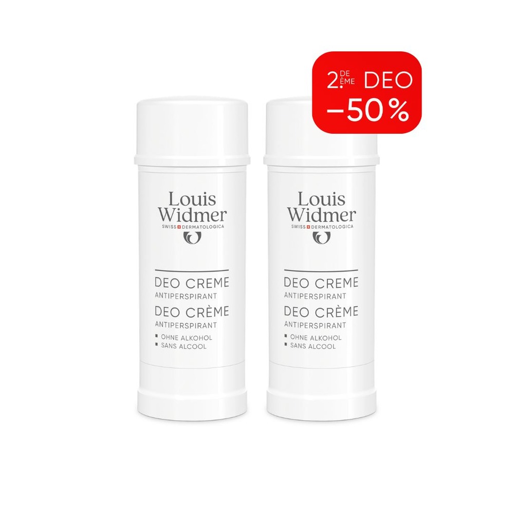 Louis Widmer Deo Crème Antiperspirant Zonder Parfum 2x40ml Promo
