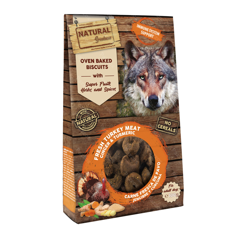 Natural Greatness Oven Baked Biscuits Immune System Support Hondensnacks 100g 