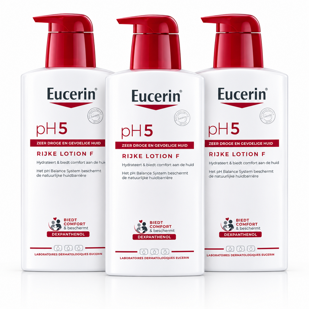 Eucerin pH5 Rijke Bodylotion F Zeer Droge en Gevoelige Huid 3 x 400ml Promopakket