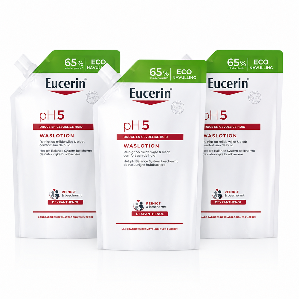 Eucerin pH5 Waslotion Droge en Gevoelige Huid Navulling 3 x 400 ml Promopakket