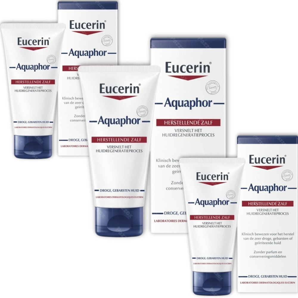 Eucerin Aquaphor Herstellende Zalf Droge en Gebarsten Huid 3 x 40g Promopakket 