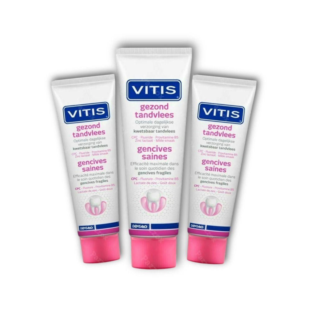 Vitis Gencives Saines Dentifrice 3 x 75 Ml Paquet Promo
