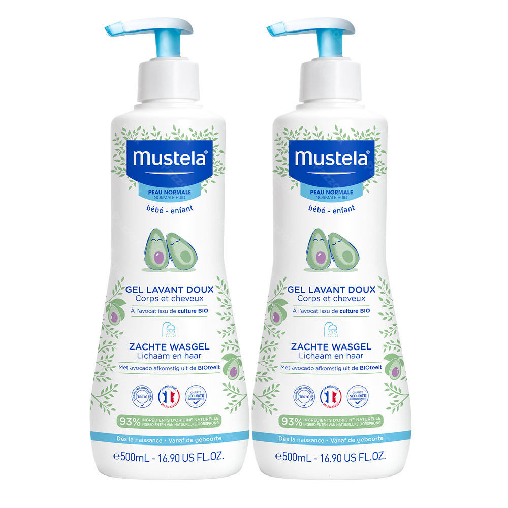 Mustela Pn Gel Lavant Doux 500ml 1+1 Gratuit