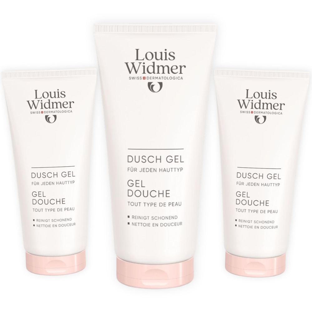 Louis Widmer Bodycare Gel Douche 3 x 200ml Parfumé Paquet Promo