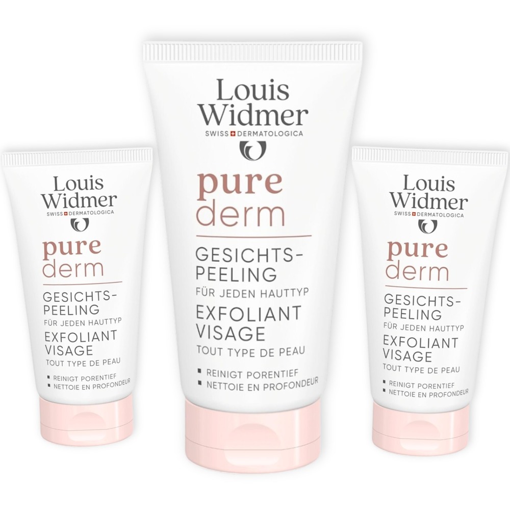 Louis Widmer Purederm Gezichtspeeling Zonder Parfum 3 x 50ml Promopakket